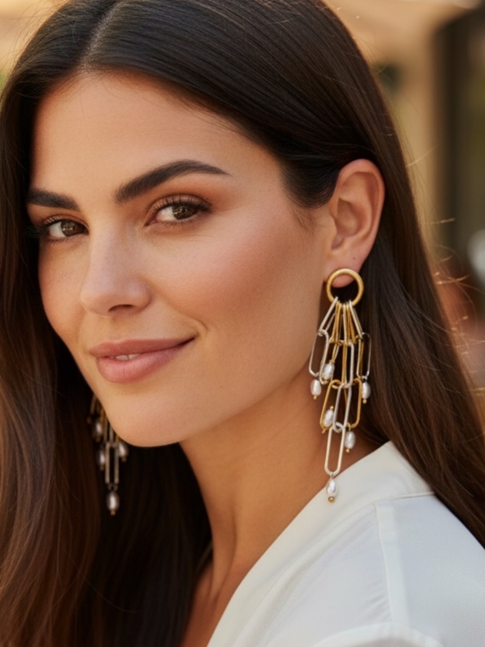 Paperclip Earrings in Gold and Silver Tone by Plunder Design